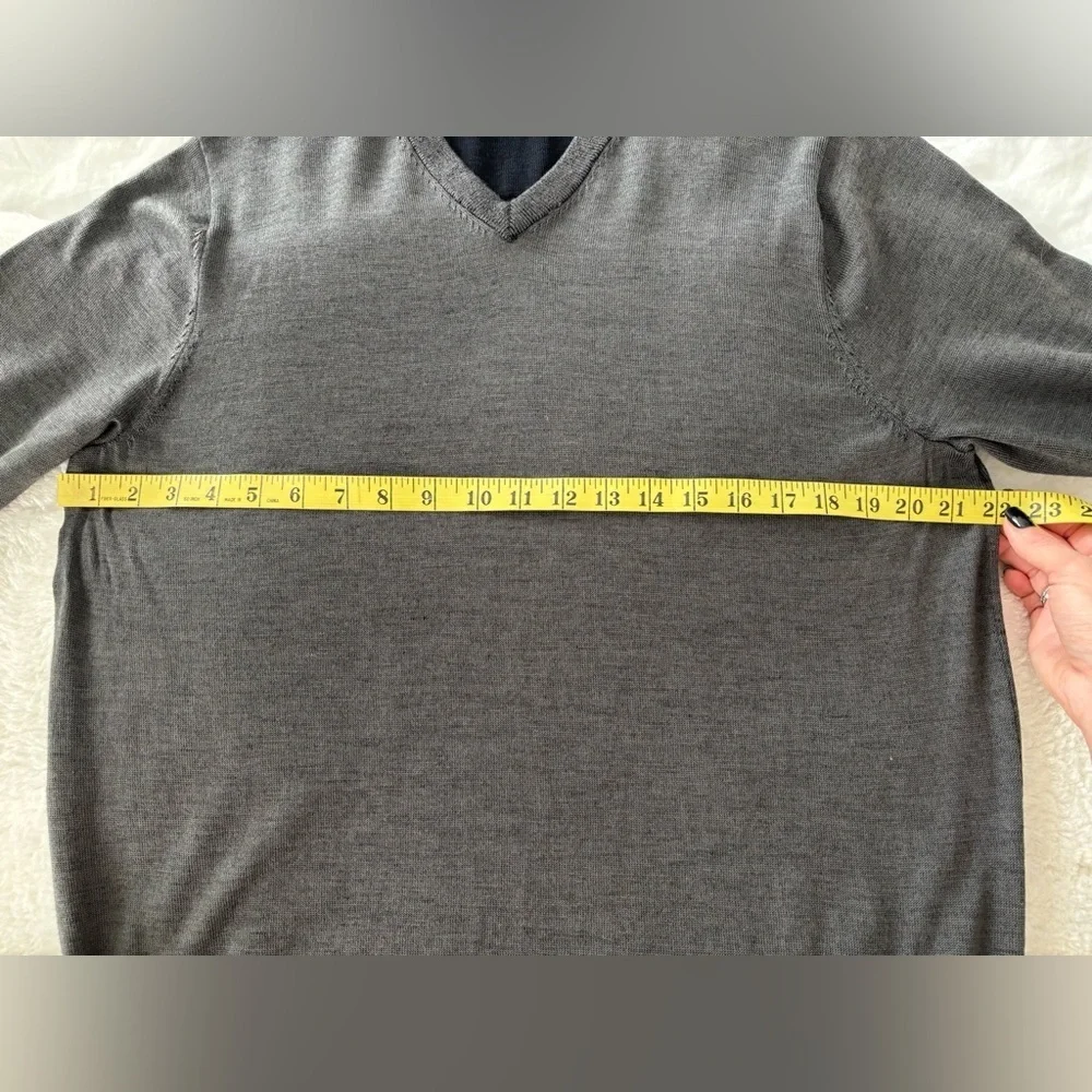 Ashworth Charcoal V-Neck Sweater Merino Wool XL Golf